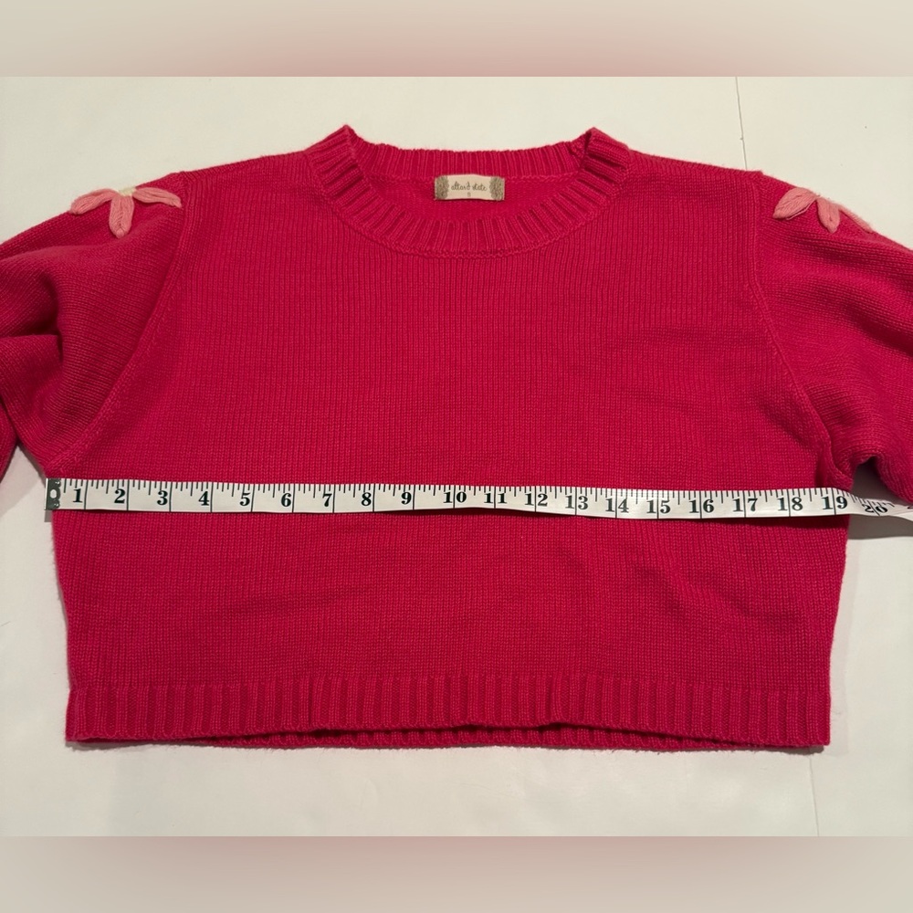 Altar'd State Fuchsia Sweater with Pink Floral Details - Picture 5 of 8